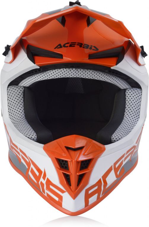 Мотошлем кроссовый Acerbis Linear, Оранжевый/Белый