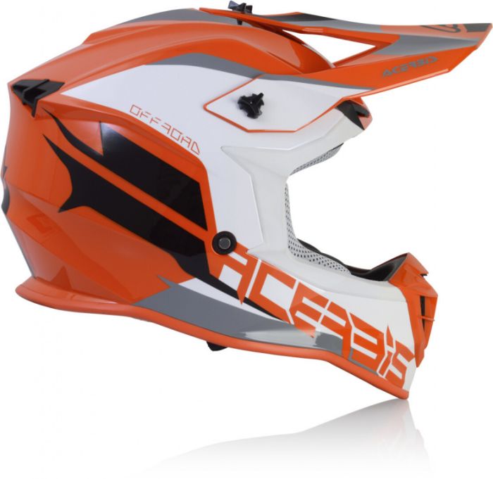 Мотошлем кроссовый Acerbis Linear, Оранжевый/Белый