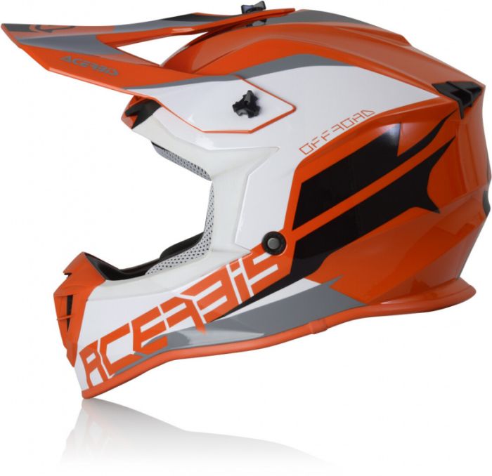 Мотошлем кроссовый Acerbis Linear, Оранжевый/Белый