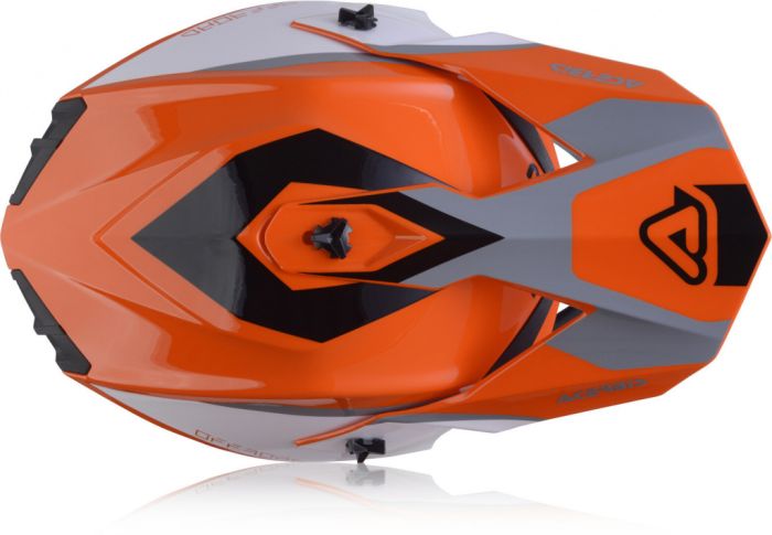 Мотошлем кроссовый Acerbis Linear, Оранжевый/Белый