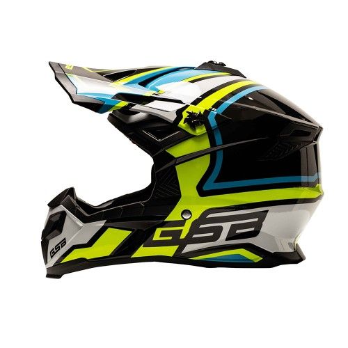 Кроссовый шлем GSB XP-20 MO Design Blu Giallo