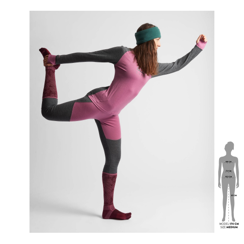 Термокофта женская SCOTT Zip Defined Merino dark grey melange/cassis pink
