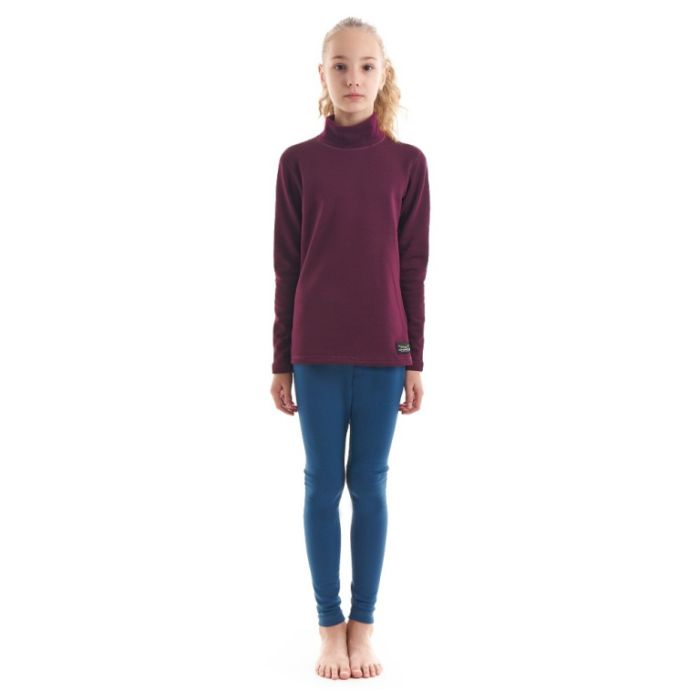 Детское Термобелье зимнее с высоким воротом Dragonfly Bordo - Deep Blue