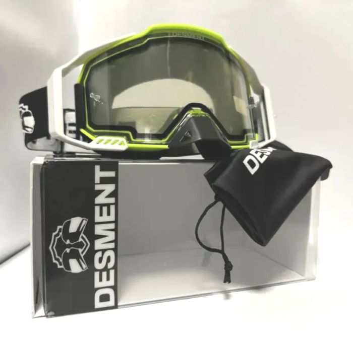 Маска кроссовая Desment MX Pro Green White