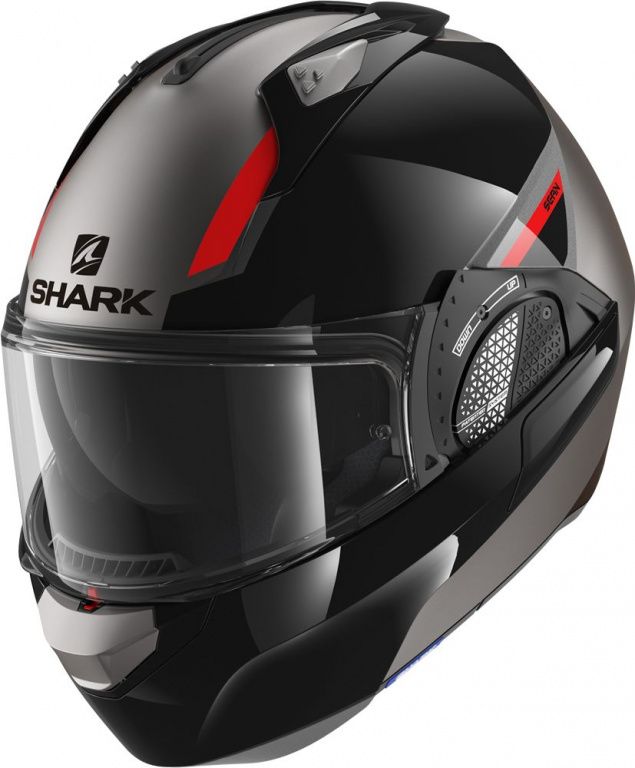 Шлем модуляр Shark Evo-GT Sean Mat черно-красный