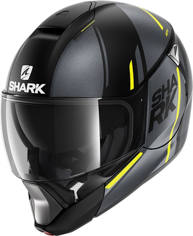Мотошлем Shark Evojet Vyda черный матовый/желтый неон