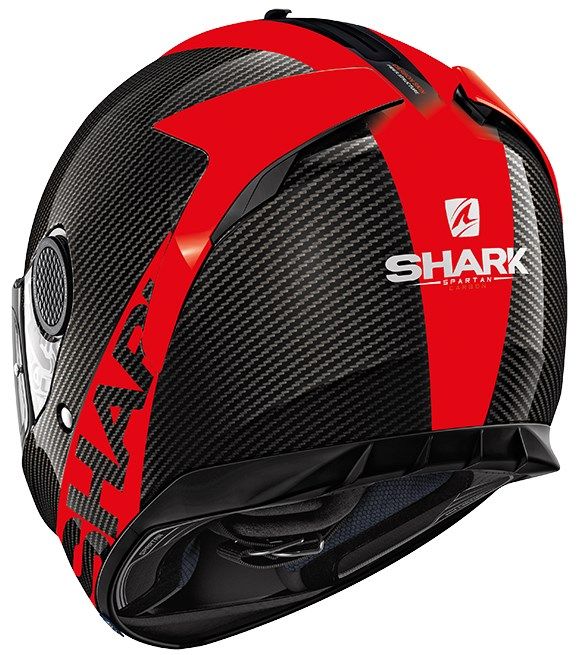Шлем интеграл Shark Spartan Carb 1.2 Skin Carbon Red, черно-красный