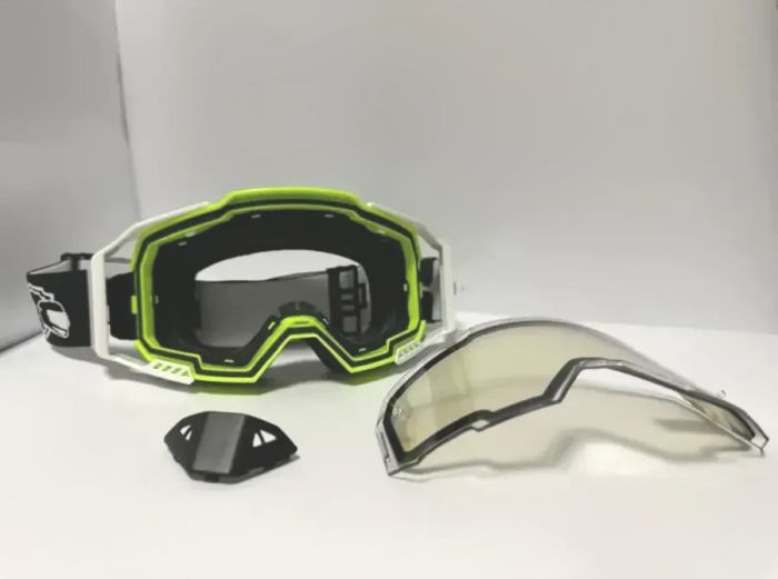 Маска кроссовая Desment MX Pro Green White
