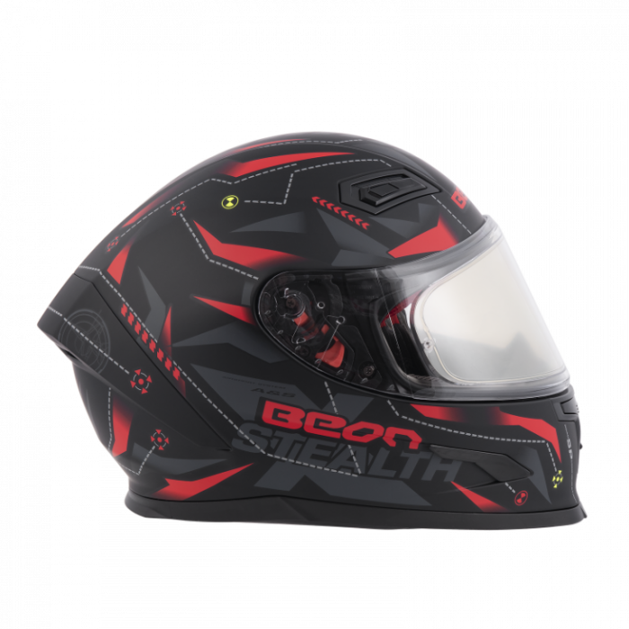 Шлем Beon B-503 matt black/red
