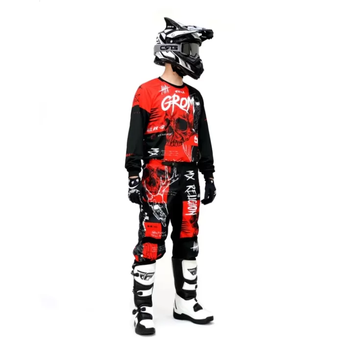 Штаны кроссовые подростковые Grom MX Religion red