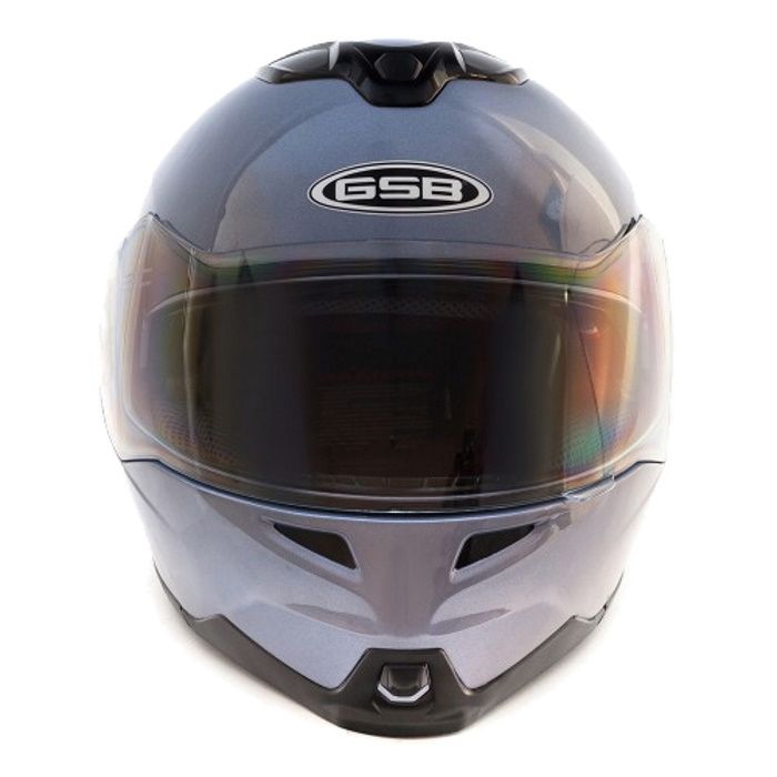 Шлем модуляр с солнцезащитными очками GSB G-339 Grey Met BT