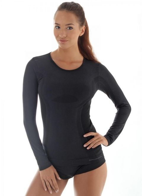 Brubeck Футболка женская дл.рукав Comfort Wool Черный