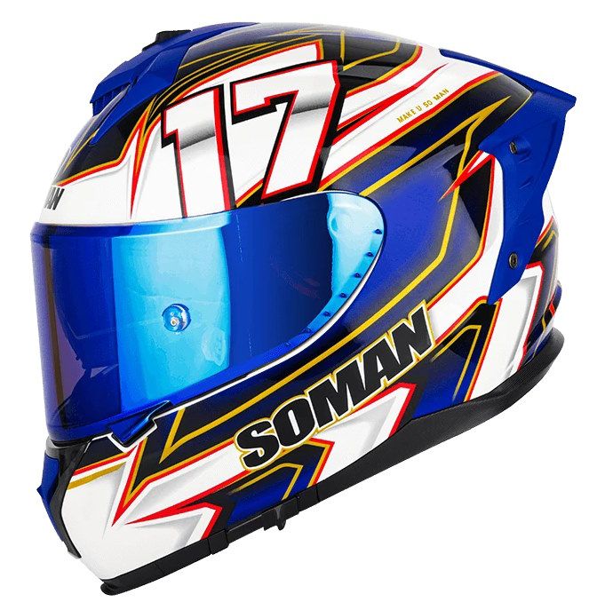 Мотошлем Soman SM961-S STORM 17-White Blue