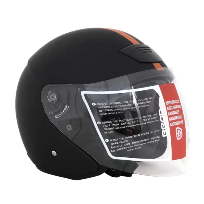 Шлем Beon B-117 Jet Mat Black/orange