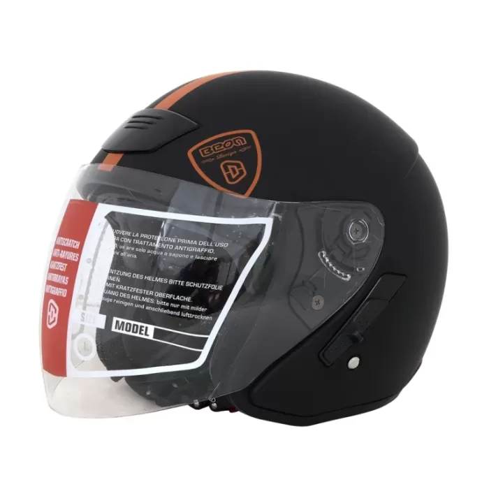 Шлем Beon B-117 Jet Mat Black/orange