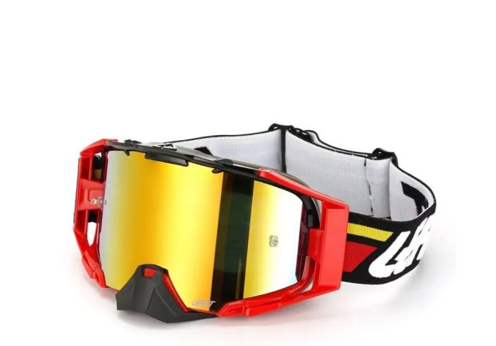 Маска Leatt Replica Velocity 6.5 Red-Black Stripe gold lens