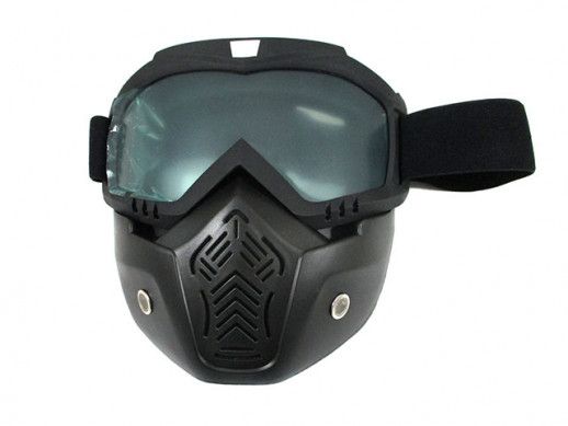 Маска Scout MZ-1 оправа черная, линза прозрачная с защитой лица