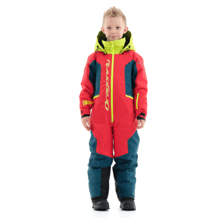 Зимний детскийи комбинезон Dragonfly Junior Gravity Red-Dark Ocean 2023