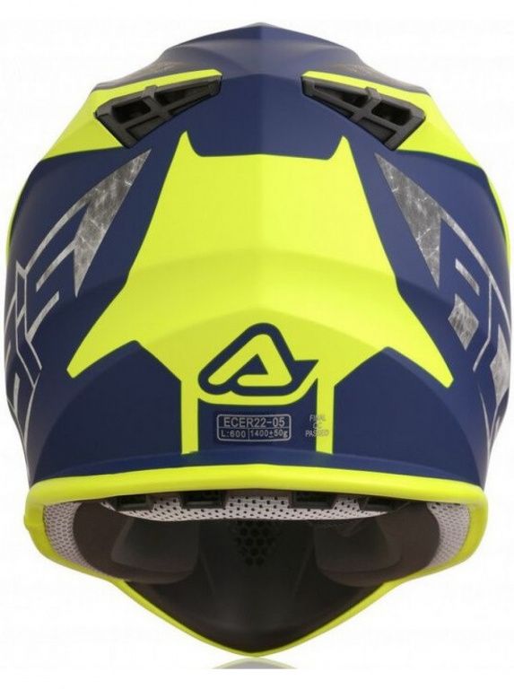 Мотошлем кроссовый Acerbis Linear, цвет Желтый/Синий