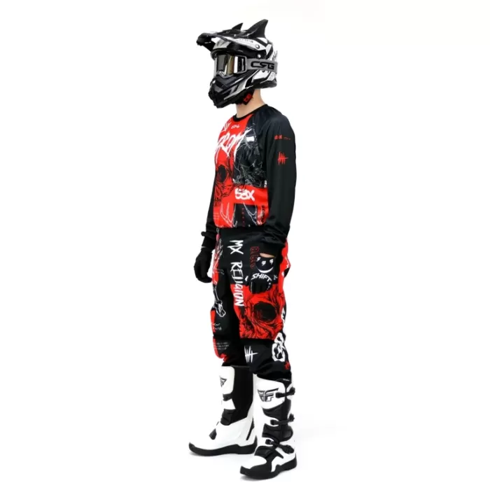 Штаны кроссовые подростковые Grom MX Religion red