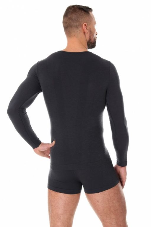 Термобелье (футболка мужская дл.рукав) Brubeck Comfort Wool, черный