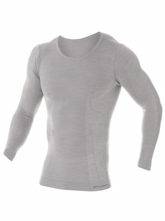 Термобелье (футболка мужская дл.рукав) Brubeck Comfort Wool, серый