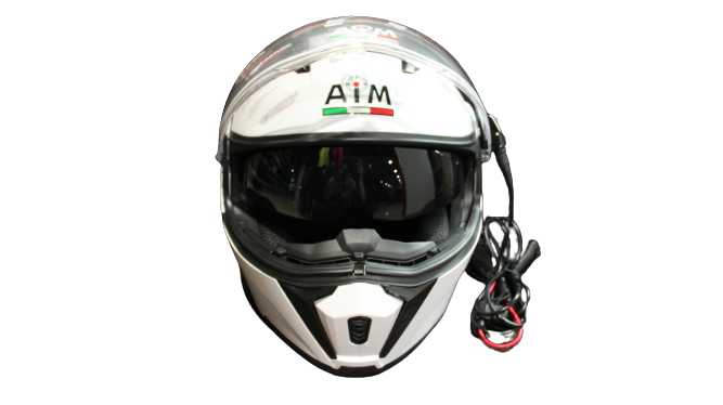 Шлем снегоходный с электрическим подогревом AiM JK906 White