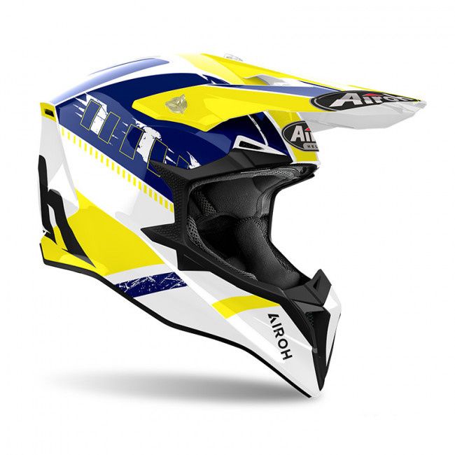 Мотошлем Airoh Wraaap Feel Yellow/Blue Gloss