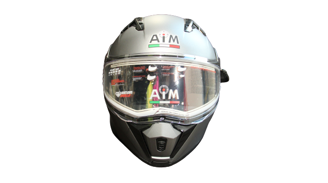 Шлем снегоходный с электрическим подогревом AiM JK906 Grey Mat