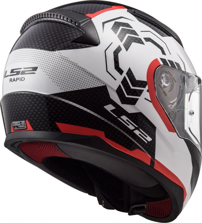 Шлем интеграл LS2 FF353 Rapid Ghost, Черный/Белый/Красный