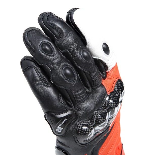 Перчатки кожаные Dainese Carbon 4 Long Black/fluo-red/white
