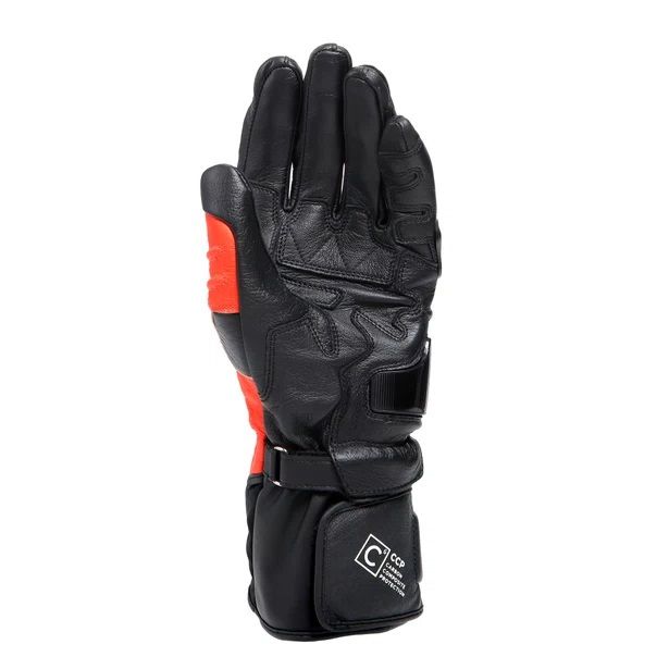 Перчатки кожаные Dainese Carbon 4 Long Black/fluo-red/white