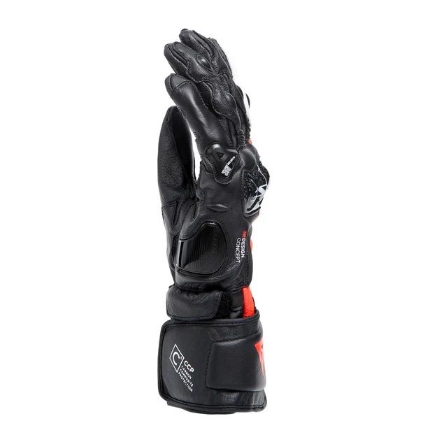 Перчатки кожаные Dainese Carbon 4 Long Black/fluo-red/white