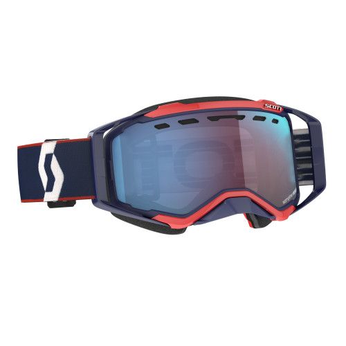 Очки SCOTT Prospect Snow Cross black/andean green retro blue/red enhancer blue chrome