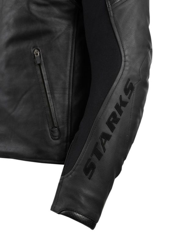 Мотокуртка кожаная Starks SN №1 (SKIN number 1) черная