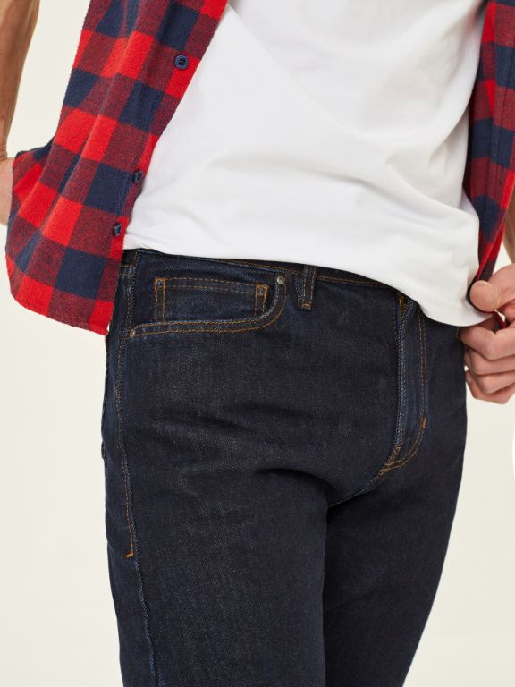 Джинсы мужские INFLAME Casual 102, синий темный удлиненный