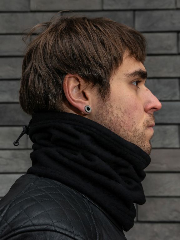 Бафф MotoLike флисовый двухслойный Extra Winter, черный
