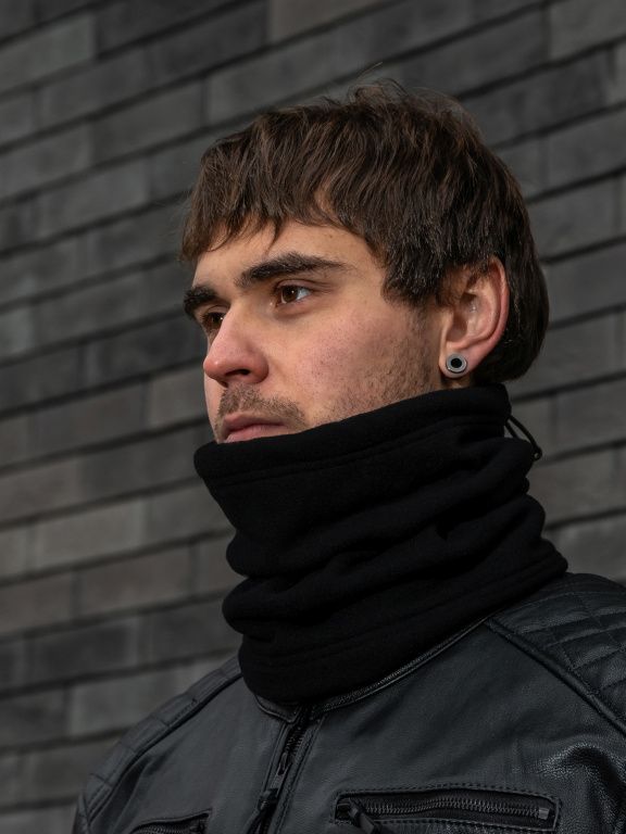 Бафф MotoLike флисовый двухслойный Extra Winter, черный