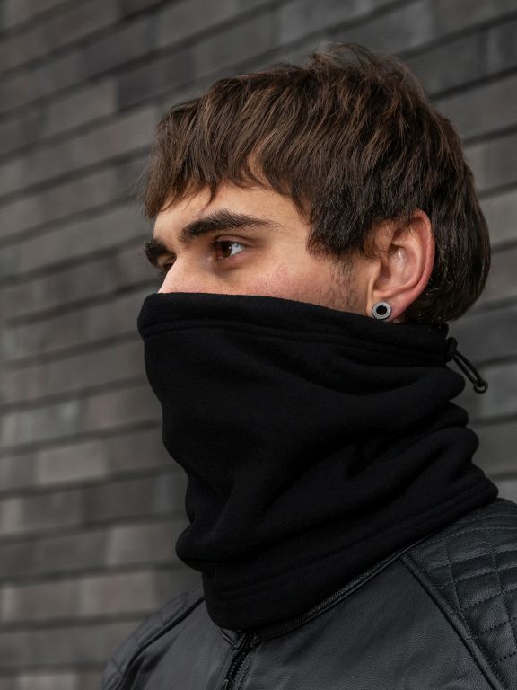 Бафф MotoLike флисовый двухслойный Extra Winter, черный