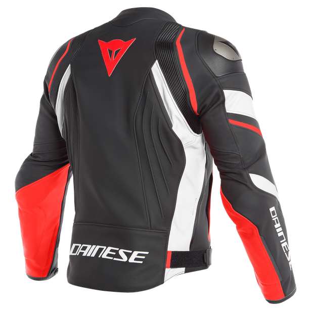 Мотокуртка кожаная Dainese Avro 4 Black-Matt/White/Fluo-Red