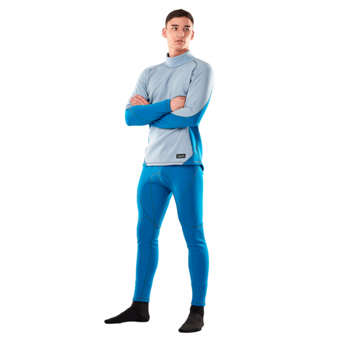 Термобелье зимнее Dragonfly Polartec высокий ворот blue-grey