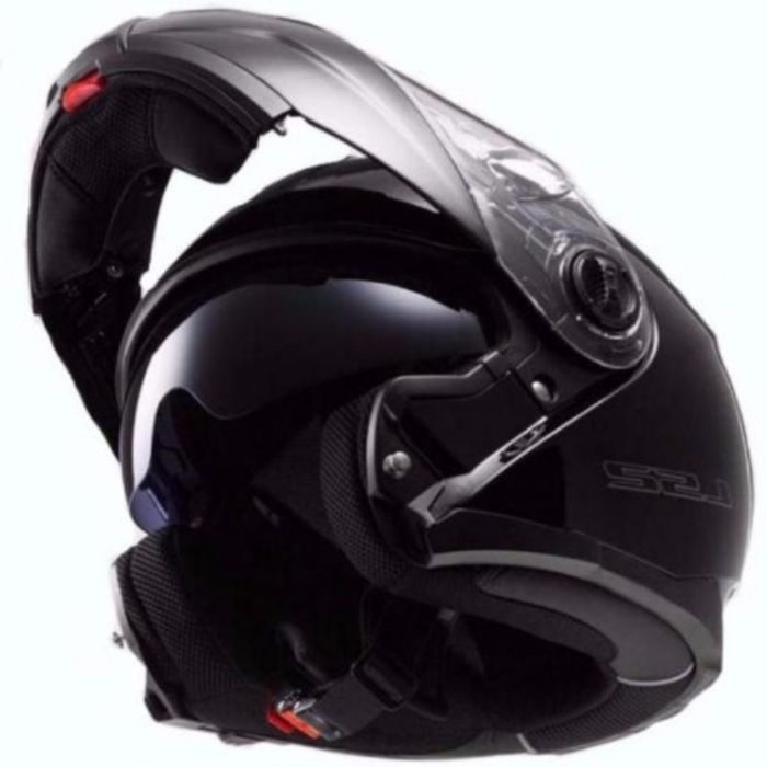 Снегоходный шлем модуляр с двойным стеклом LS2 FF325 Strobe Snow gloss black