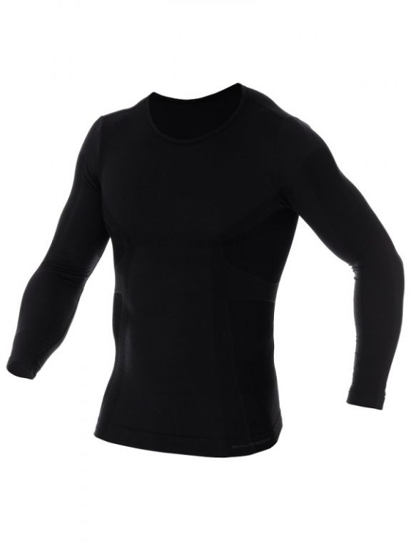 Термобелье (футболка мужская дл.рукав) Brubeck Comfort Wool, черный