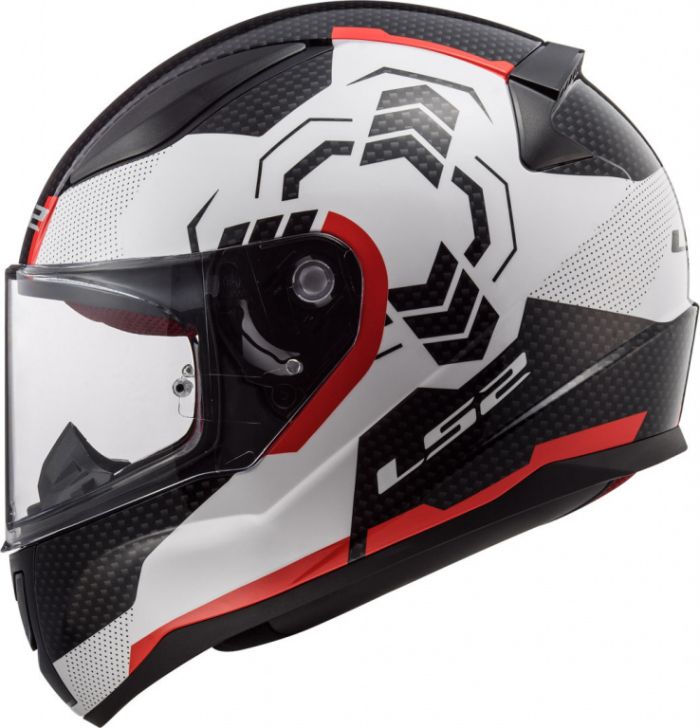 Шлем интеграл LS2 FF353 Rapid Ghost, Черный/Белый/Красный
