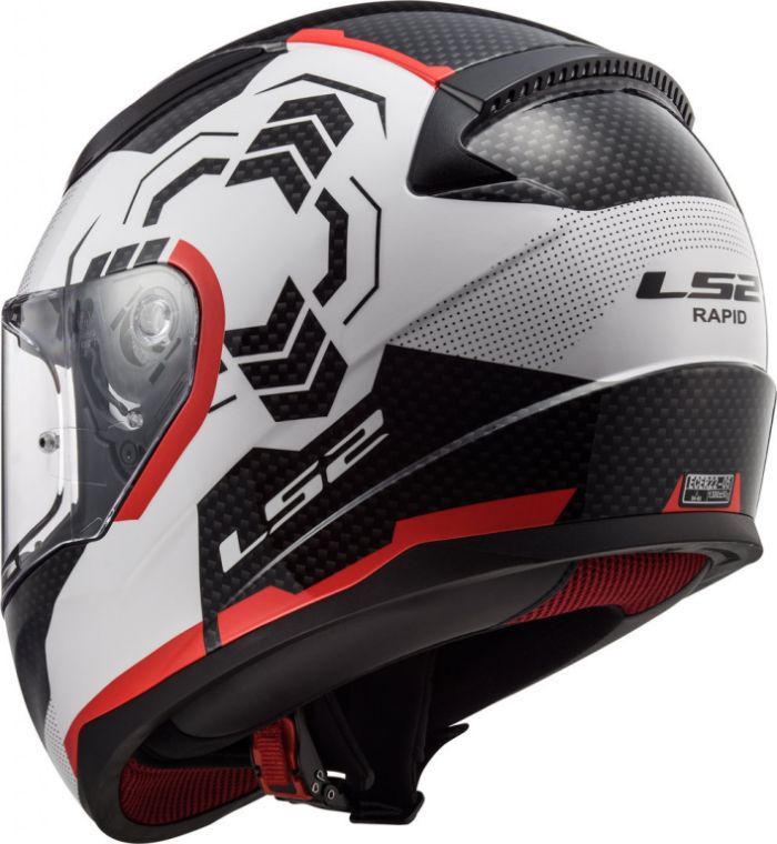 Шлем интеграл LS2 FF353 Rapid Ghost, Черный/Белый/Красный
