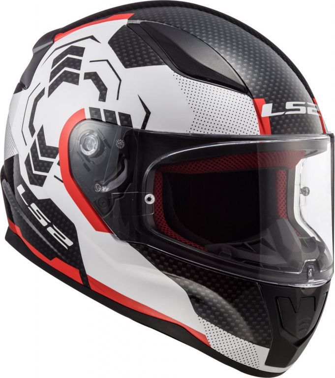 Шлем интеграл LS2 FF353 Rapid Ghost, Черный/Белый/Красный