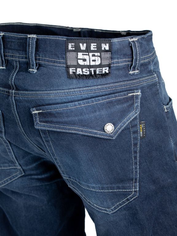 Мотоджинсы EF56 PYTHON EVO муж. Slim fit Cordura Denim стрейч Тёмный Синий Stonewash+Brush