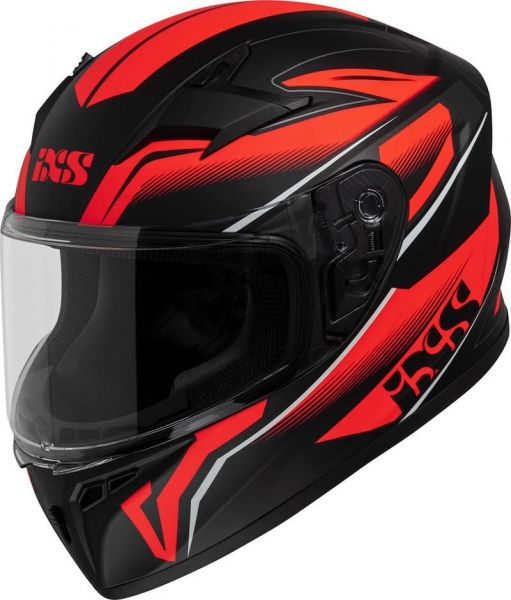 Шлем интеграл детский IXS 136 2.0 Kids Star 2 Черно-красно матовый