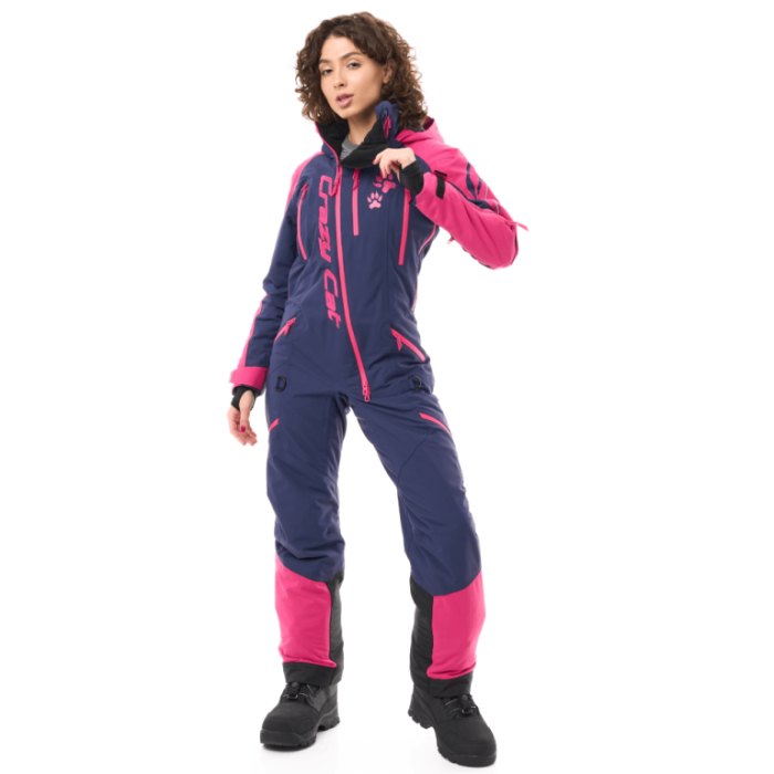 Снегоходный Утепленный комбинезон Dragonfly Extreme Woman Dark Blue - Pink Cat