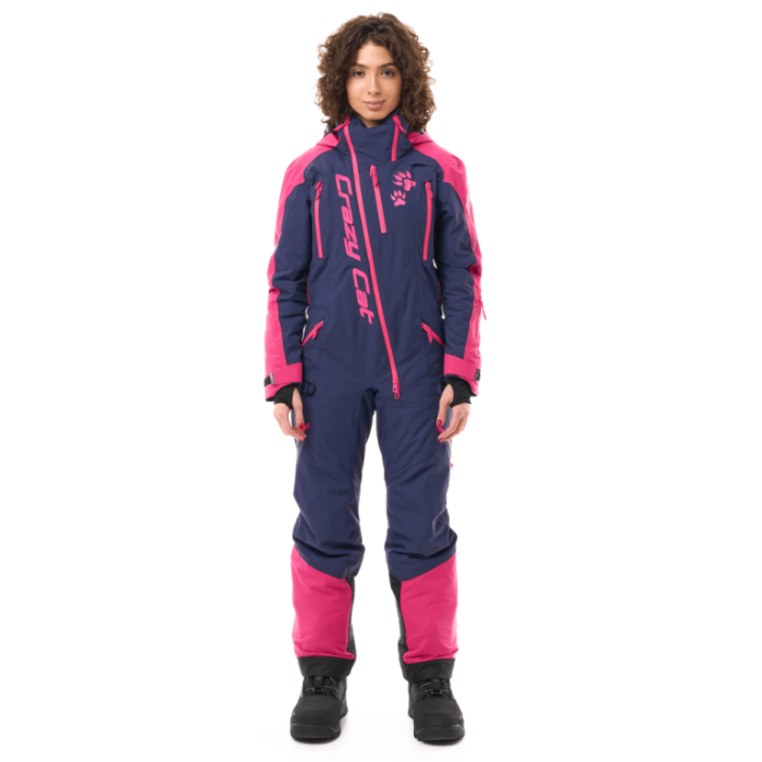 Снегоходный Утепленный комбинезон Dragonfly Extreme Woman Dark Blue - Pink Cat
